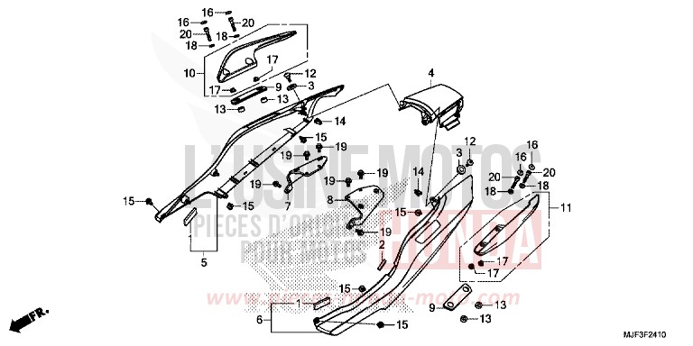 REAR COWL for CTX700 ABS PEARL FADELESS WHITE (NH341) from 2014